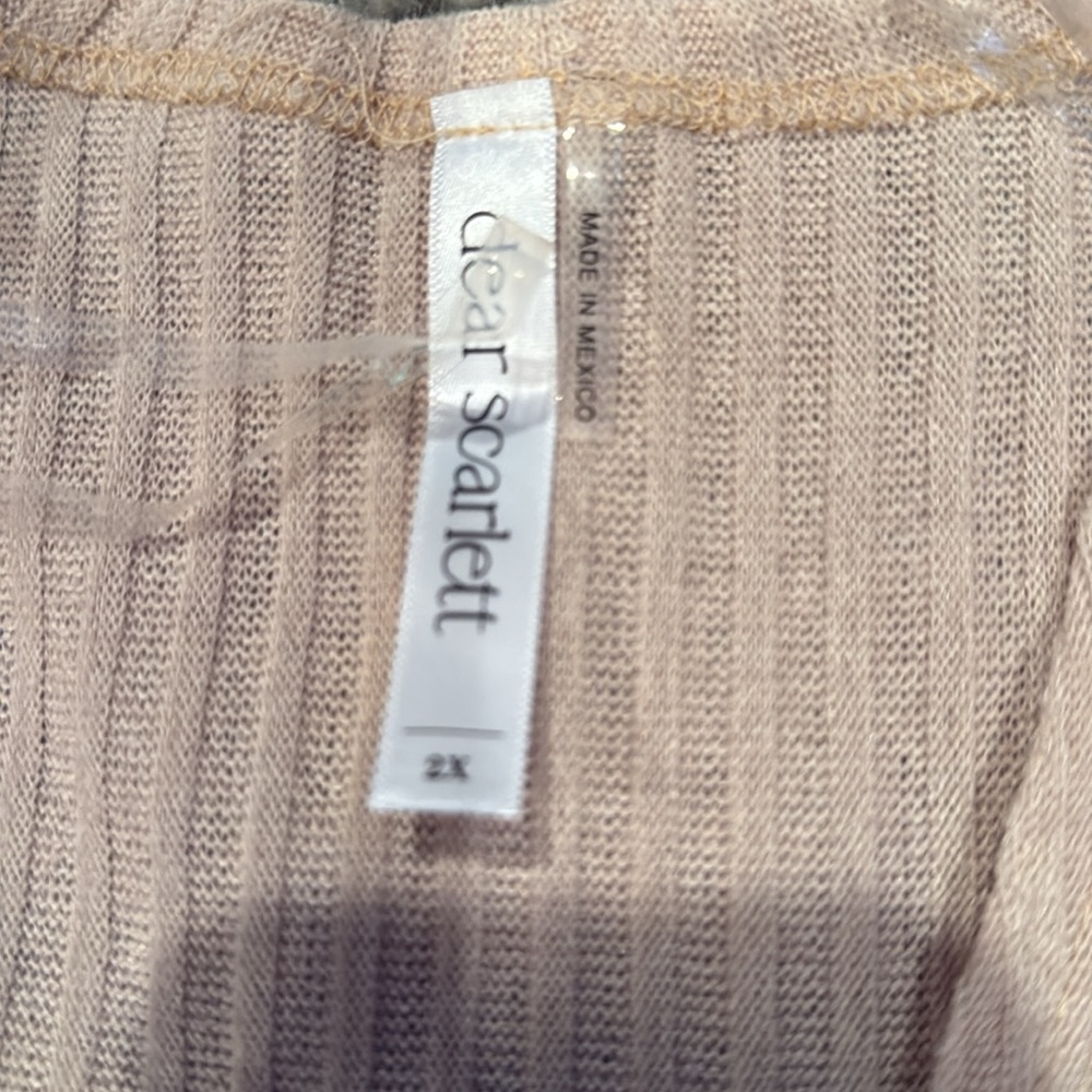 Dear Scarlett Tan Cardigan Sweater (2X) - Picture 6 of 8
